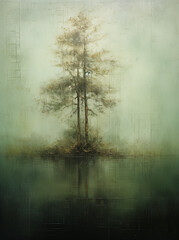 Obraz premium misty morning in the forest