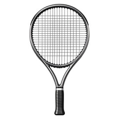 Tennis racket isolated on black background