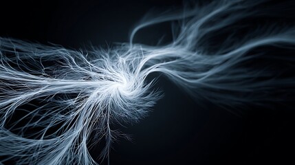 Abstract White Swirl on Dark Background