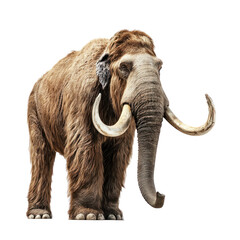 Obraz premium A mammoth with its head turned to the side, carefully examining its surroundings. isolate on transparent background