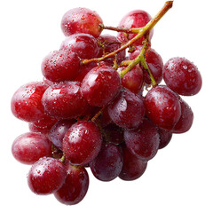 Bunch of red grapes on transparent background