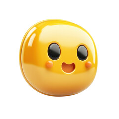 Fototapeta premium 3D Render Happy Smiley Face Emoji Joyful Expression Cheerful Character on transparent background