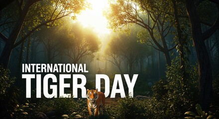 International Tiger Day Poster Design with Bold Typography