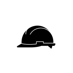Fototapeta premium A classic black silhouette of a construction safety hard hat, symbolizing protection and industry on a clean white background.