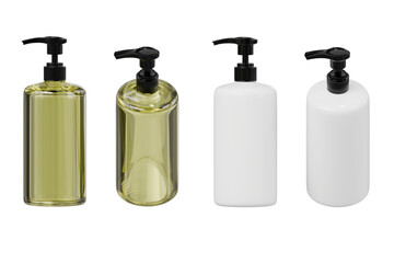 Shampoo bottle product mockup for presentation isolated background 3d rendering