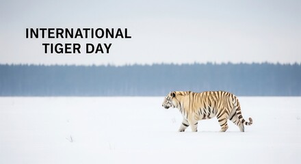 Fototapeta premium International Tiger Day Poster Design with Bold Typography