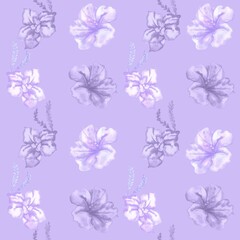 watercolor floral sea bright pattern 