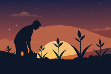 sunset in the mountains