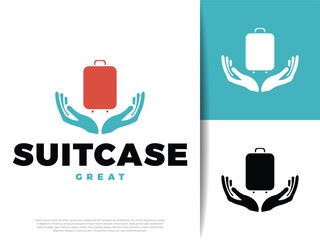 Caring Travel Suitcase Icon, Flat Vector Design for Tourism, Vacation and Luggage Apps