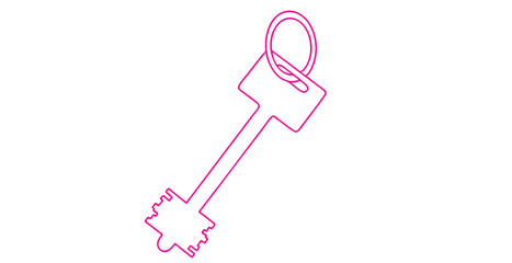 Pink key line art
