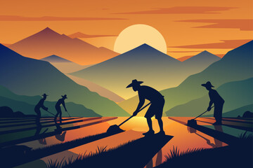 silhouette of a man in the mountains