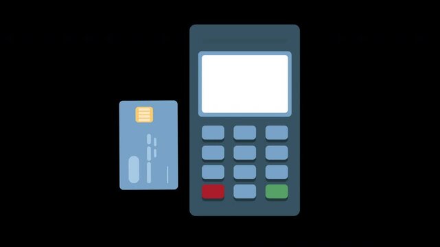 Credit card being swiped to the card reader. Cashless Payment concept