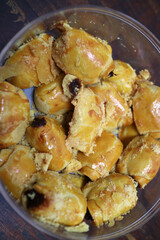 Golden Pineapple Tarts in Clear Container