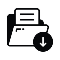 Easy to edit glyph icon of download folder files