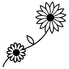 Daisy Chain vector silhouette black design white background