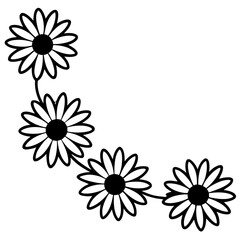 Daisy Chain vector silhouette black design white background