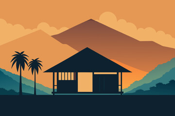 sunset in the mountains