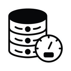 Premium glyph icon of database performance chart