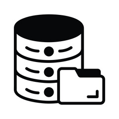 A sleek glyph icon showing database folder access