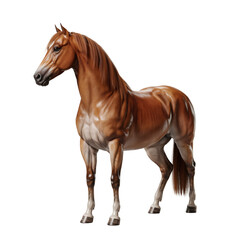 Obraz premium A realistic chestnut horse standing gracefully on transparent background