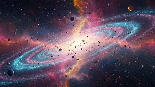 Explore the Wonders of a Vibrant Galaxy Filled With Swirling Stars and Colorful Cosmic Formations