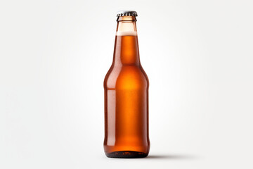 Isolated draft beer bottles on white background.