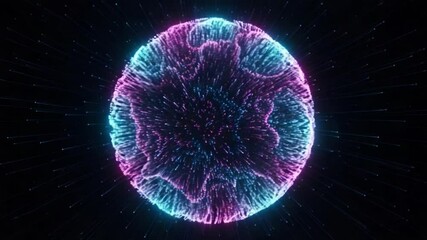 Colorful Animated Sphere Showcasing Dynamic Patterns in Digital Art