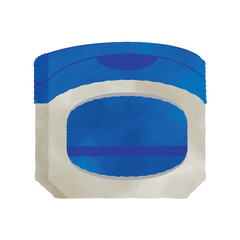 Illustration of Vaseline. Beauty and skin care. Moisturizing cream. Plastic case. Container.