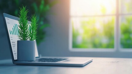 Data Dashboard Illustrating Social Media Social media analytics dashboard on a laptop screen, clean and modern design, suitable for showcasing social media insights