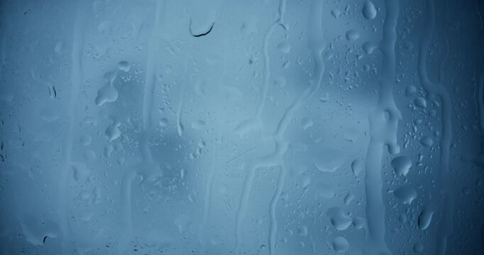 Raindrops Falling on Window – Cozy Apartment View | Slow Motion | 4k, 12 bit Video