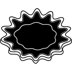 Tide Pool vector silhouette black design white background