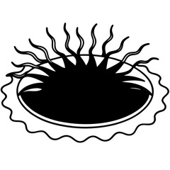 Tide Pool vector silhouette black design white background