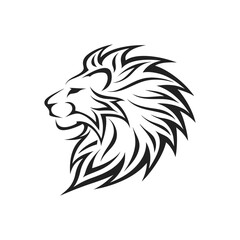 Fototapeta premium Tribal Lion Silhouette – Transparent Background