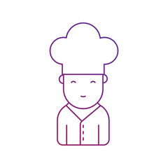 chef gradient outline icon with white background vector stock illustration