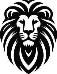 Vector art of a majestic lion head with a full mane, symbolizing strength and courage