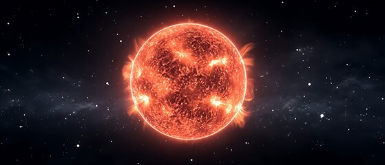 Fiery celestial body in the cosmos