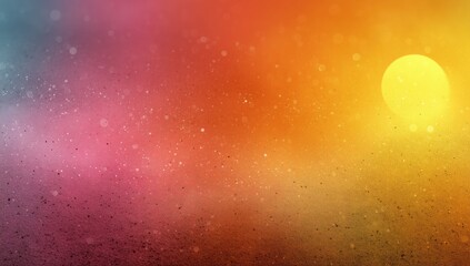 Vibrant Gradient Background with Soft Bokeh and Sun Element for Graphic Design