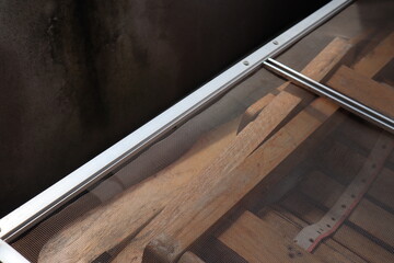 close up of a wooden kitchen sink