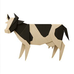 origami illustration of a cow