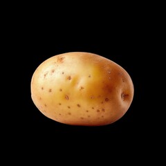 Fresh Raw Potato Isolated on Black Background for Cooking and Food Photography