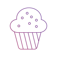 muffin gradient outline icon with white background vector stock illustration