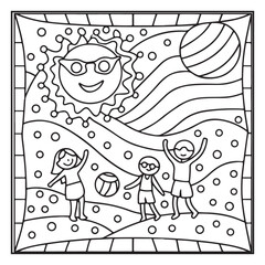 Summer: Bold and Easy Coloring Pages – Sunshine, Beach Days, Ice Cream, and More!