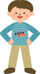 A flat vector icon of a boy.
