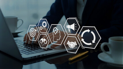 AI agent supporting business processes with automation technology. Generative artificial...