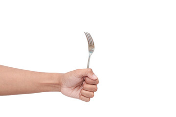 Hand Holding a Silver Fork