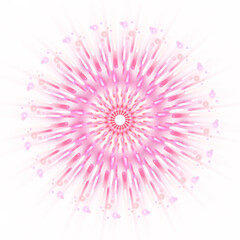 Beautiful glowing pink fireworks effect 