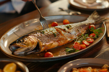 grilled fish with vegetables