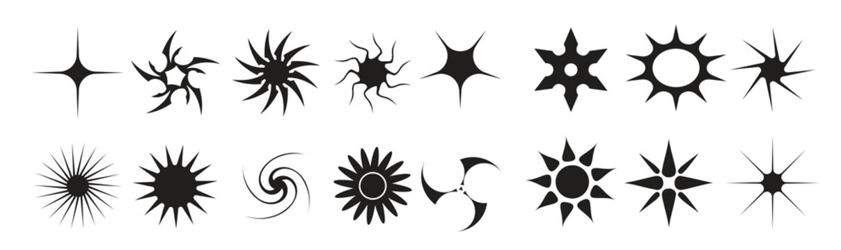 Set of retrofuturistic design elements, perspective grids.