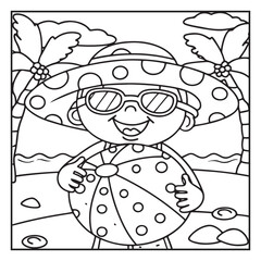 Summer Fun: Bold and Easy Coloring Pages for Kids – Sunshine, Beach Days, Ice Cream, and More!