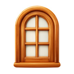 Obraz premium 3d icon of a charming wooden arched window is isolated on transparent background isolated on transparent background